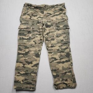 Duluth Trading Flex Fire Hose Cargo Pants Mens 42x30 Camo Relaxed Fit Workwear